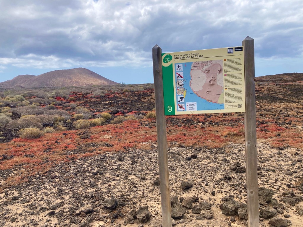 Information sign at the entrance of Malpaís de La Rasca